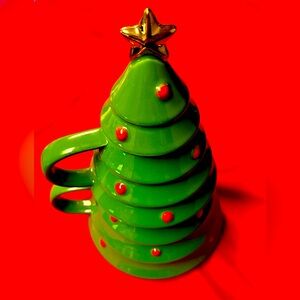 🎄🌲Hallmark Stoneware Stacking Mugs 🎁